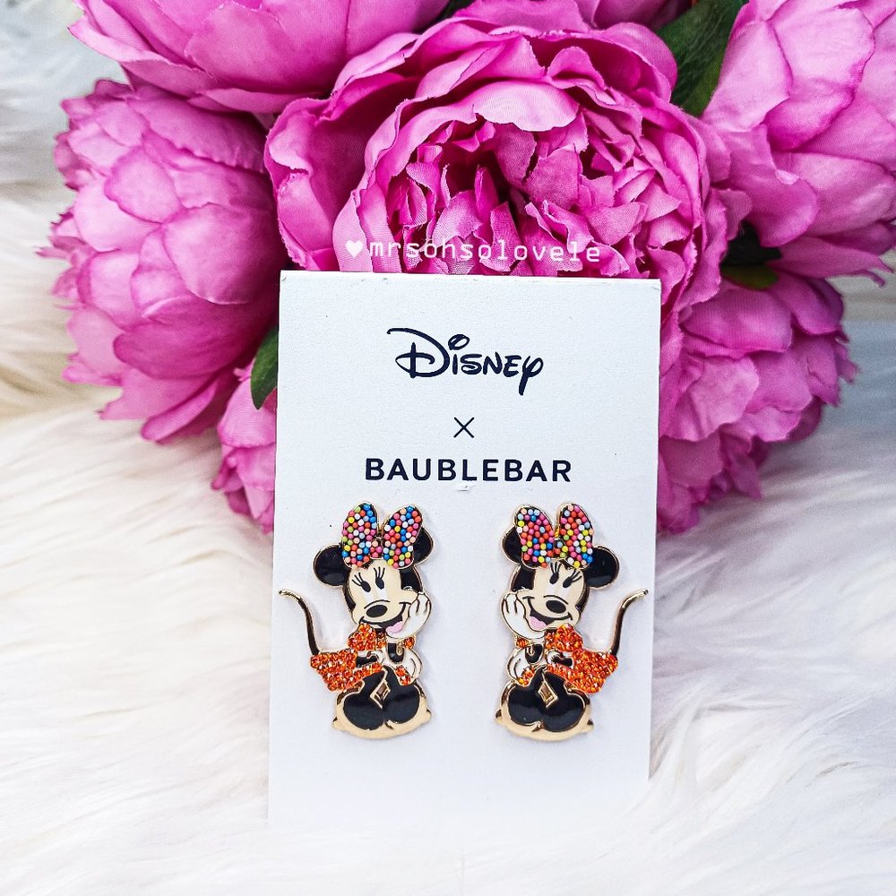 DISNEY X BAUBLEBAR Minnie Mouse Beaded Bow Rhinestone Dress Earrings